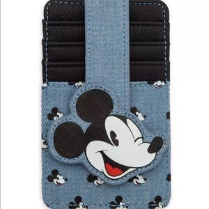 NWT Disney Mickey Mouse Denim Card Wallet
